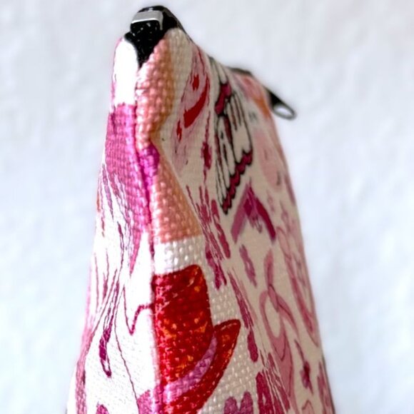 Cute Pink Cowgirl Girly Western Pouch Makeup Cosmetics Toiletries Travel Bag New - Picture 4 of 5